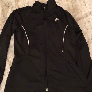 Adidas black zip up jacket with thumb holes